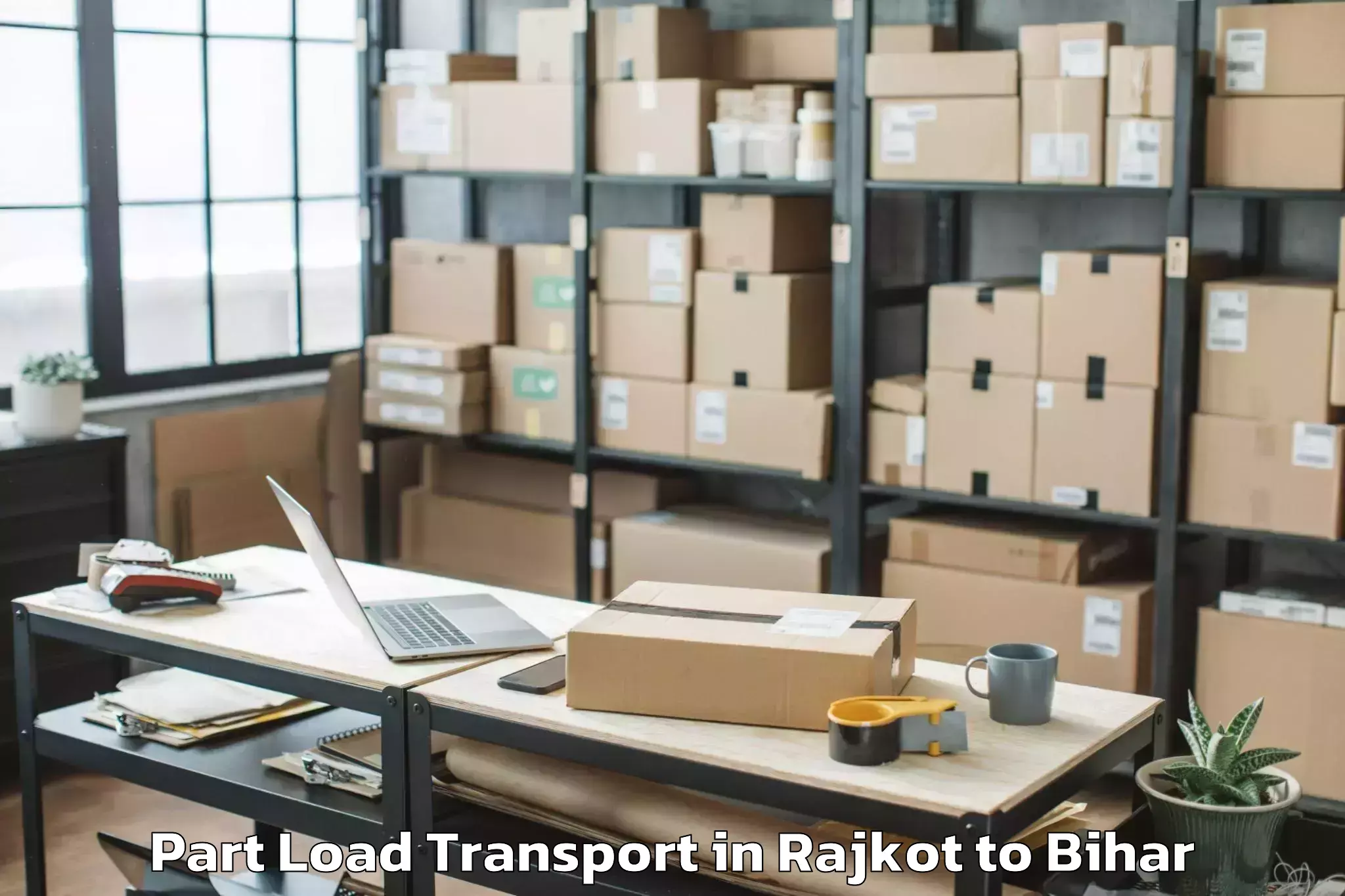 Book Rajkot to Triveniganj Part Load Transport